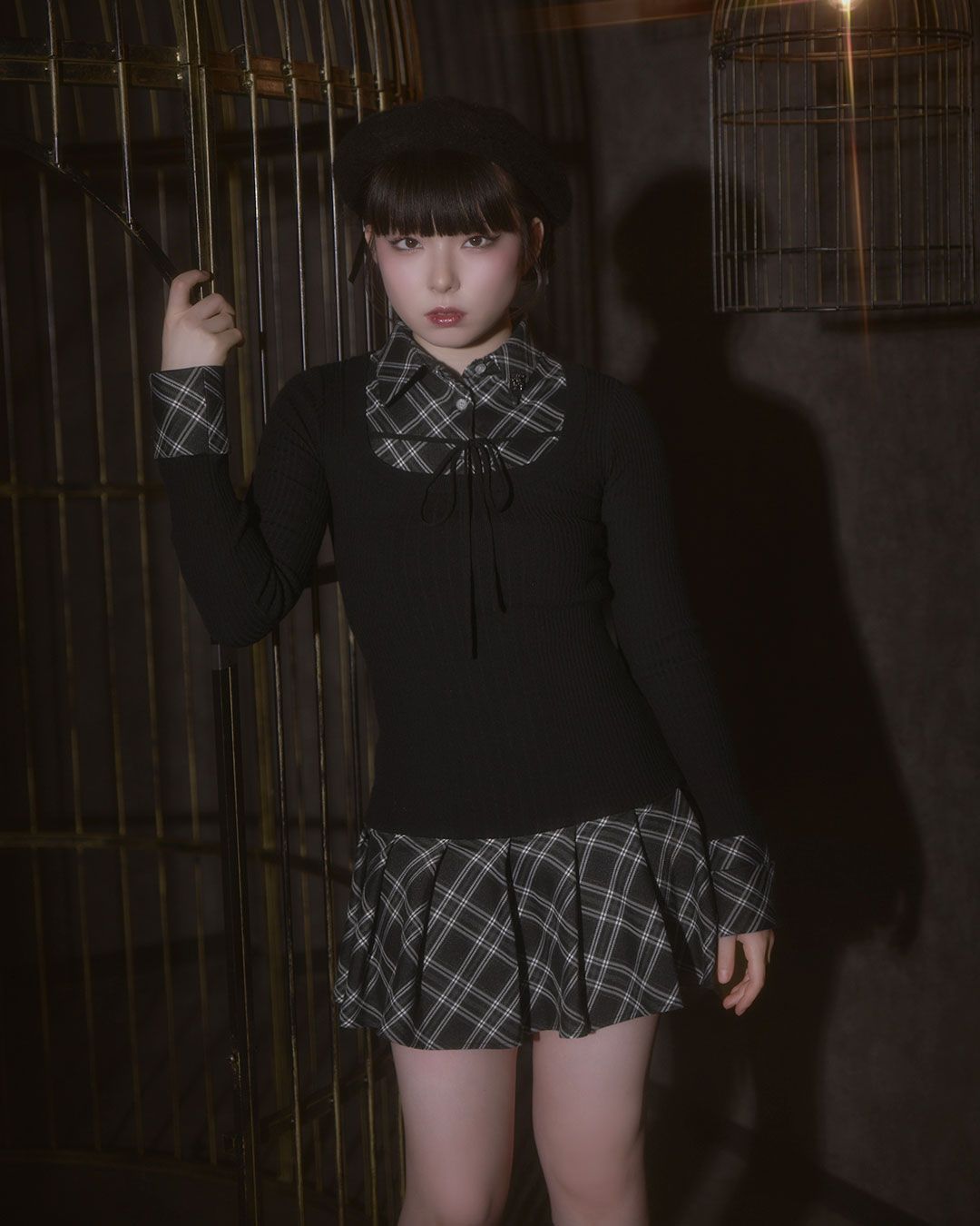 チェックドッキングワンピース ブラック | ファッション通販＆メディア