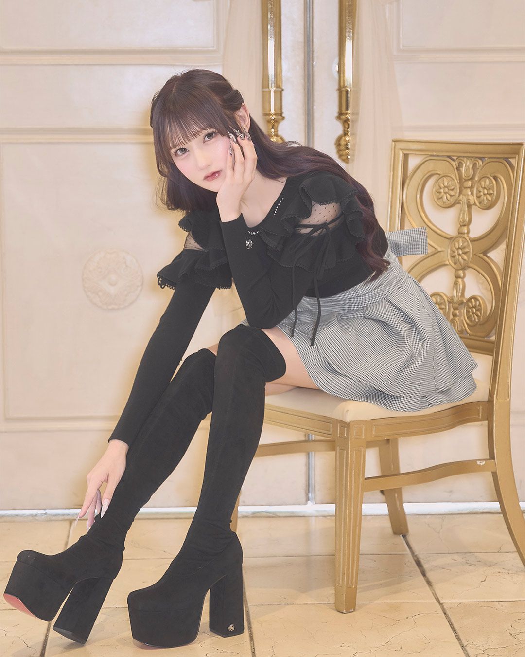 美脚ニーハイブーツ ブラック | ファッション通販＆メディアMyColor