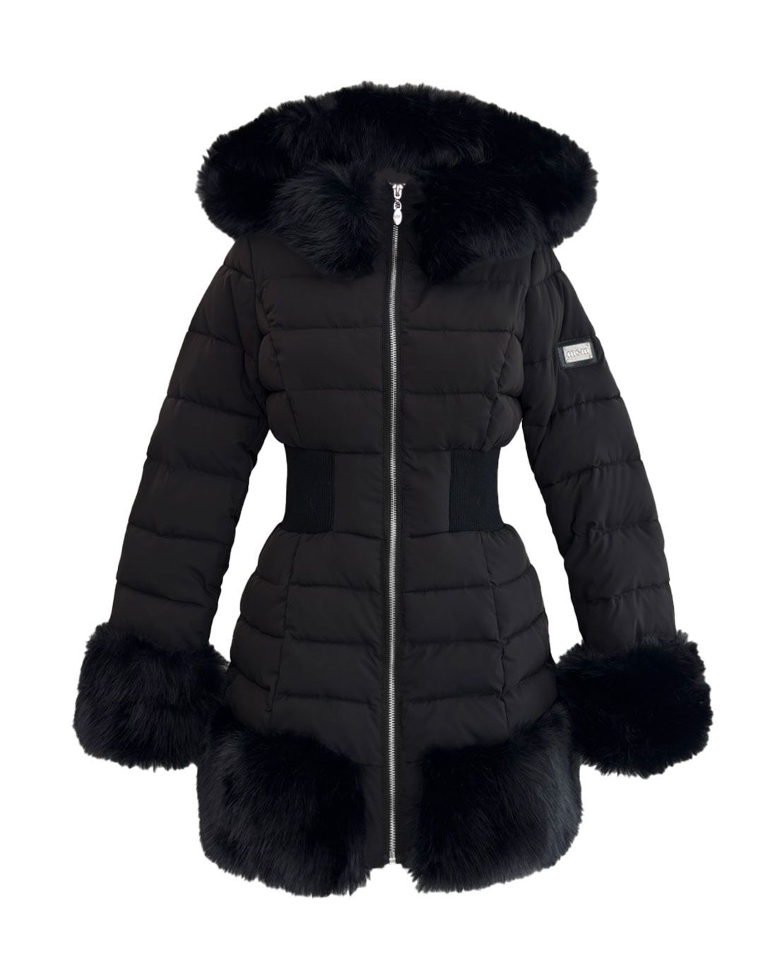 michellMacaron 美くびれフェイクファーダウンコート 美くびれフェイクファーダウンコート ブラック | ファッション通販