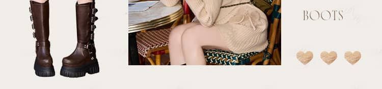 SAP0351Cベルトウエスタン厚底ブーツ