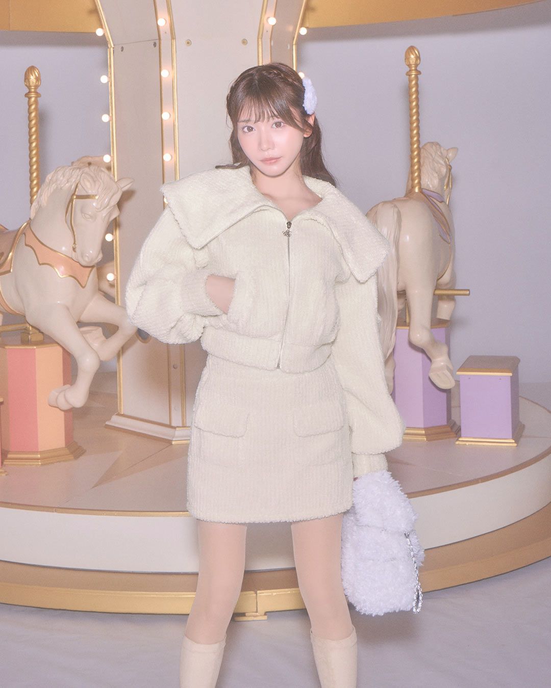 ポケットビッグカラーセットアップ アイボリー | ファッション通販