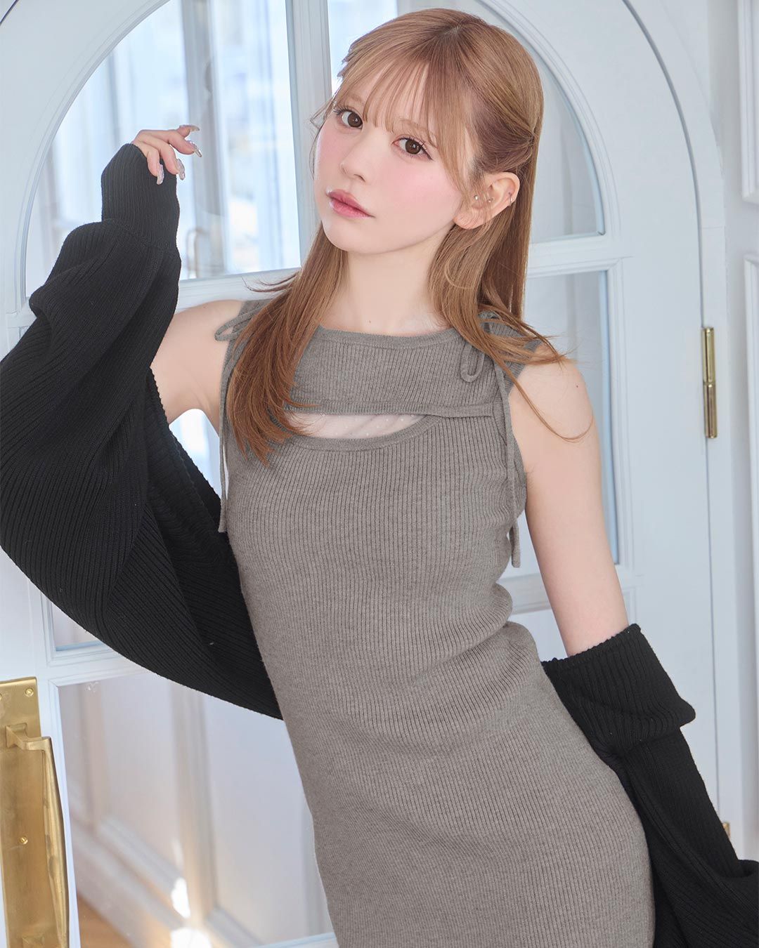 pinue ボレロセットワンピース マロン pinue ボレロセットワンピース マロン レディース