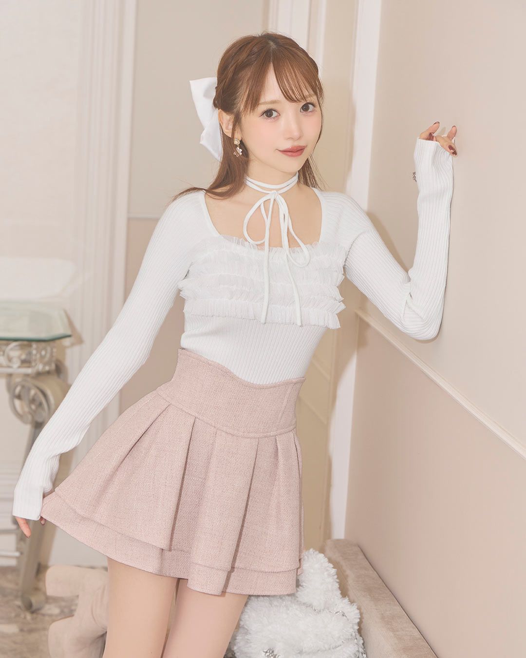 美脚エレガントツイードスカート ピンク | ファッション通販＆メディア