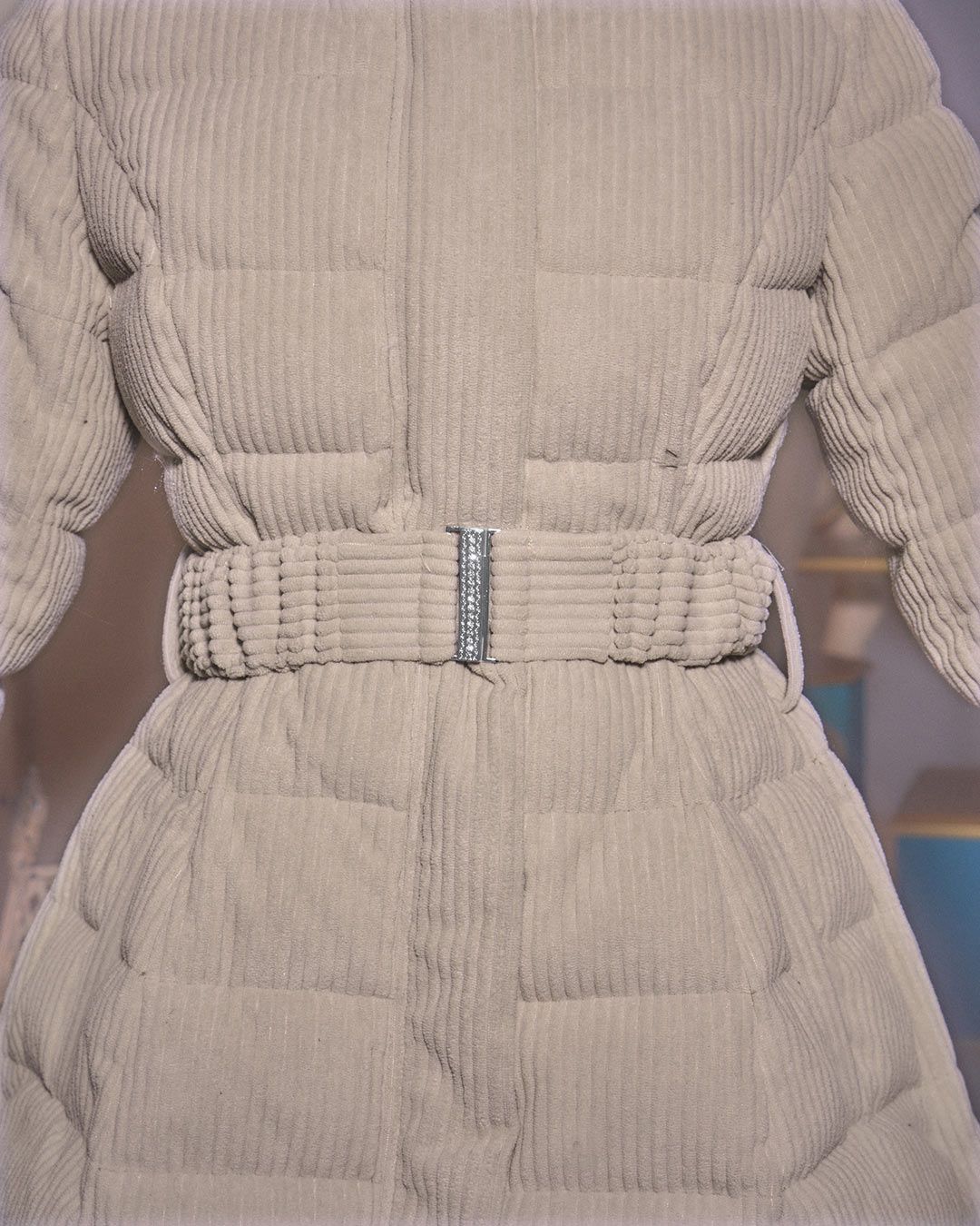 コーデュロイベルトダウンコート ベージュ | ファッション通販