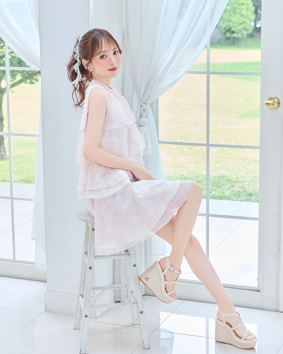 michellMacaron キルティングウエッジサンダル S キルティングウエッジサンダル オフホワイト | ファッション通販