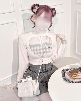 新品未開封　ハニーミュウ　アームカバー付き千鳥柄ワンピ　FREE HoneyMew ハニーミュウ アームカバー付き千鳥柄ワンピ