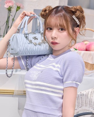 フリンジツイードトートバッグL ピンク | ファッション通販＆メディア