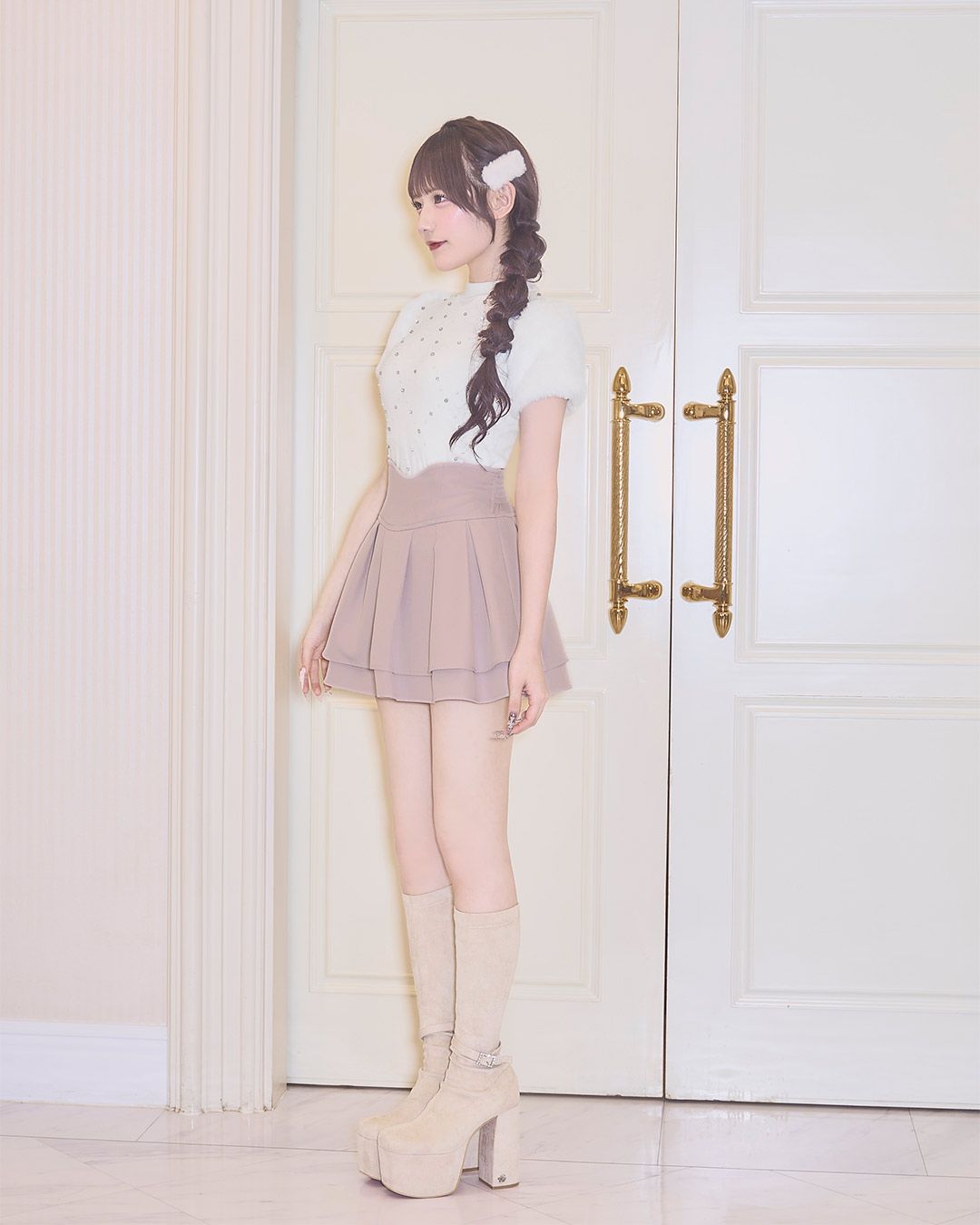 New‼︎殿堂入り♡美脚になれるスカート（インナーパンツ付） ピンク