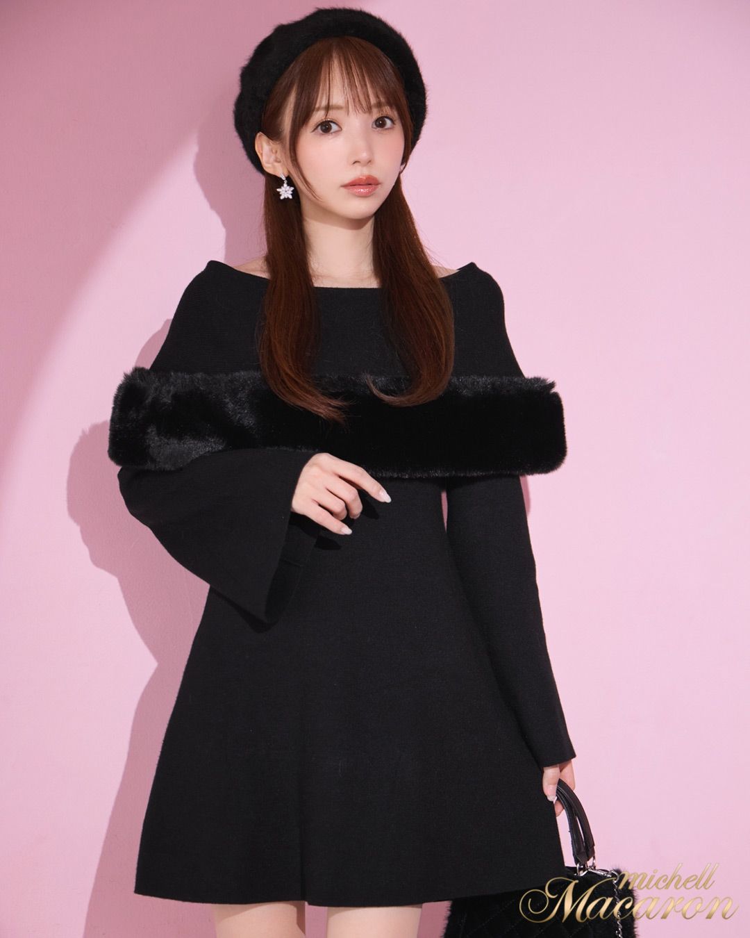 ファーケープワンピース ホワイト | ファッション通販＆メディア