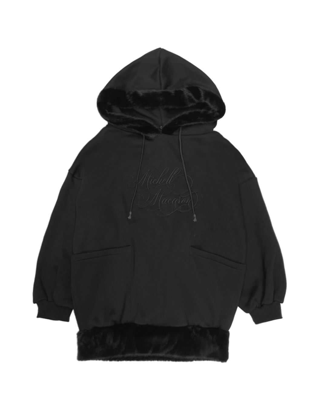 ファートリミングビックパーカー ブラック | ファッション通販