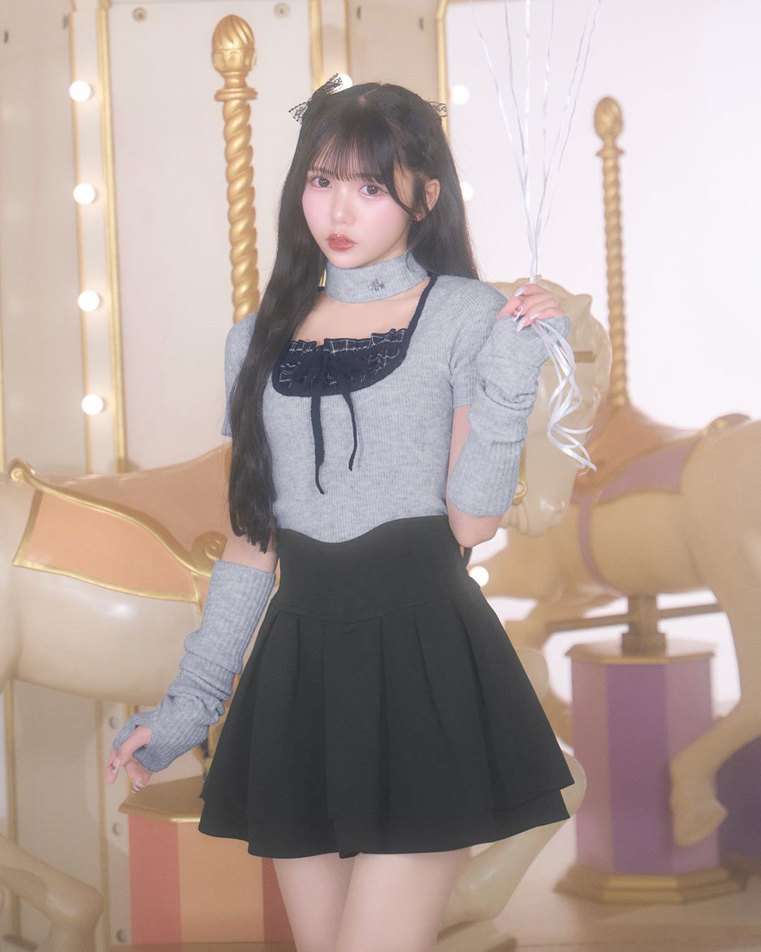 オリジナルチェック柄美脚スカート　Mサイズ 美脚ギンガムチェックスカート（インナーパンツ付き） ブラック