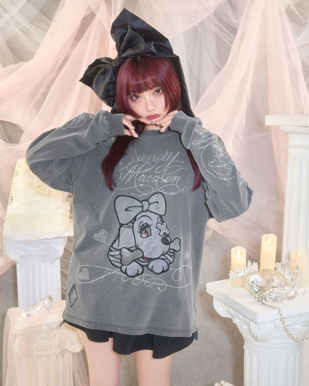 ガルフィーコラボキラキラBIGロンT グレー | ファッション通販