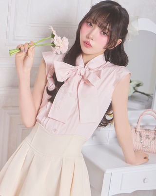 みみ マカロン リボン シャツ 明日3/24(月)12:00~新作TOPS発売🎀🩷 ＼ ふんわり女の子らしい春夏