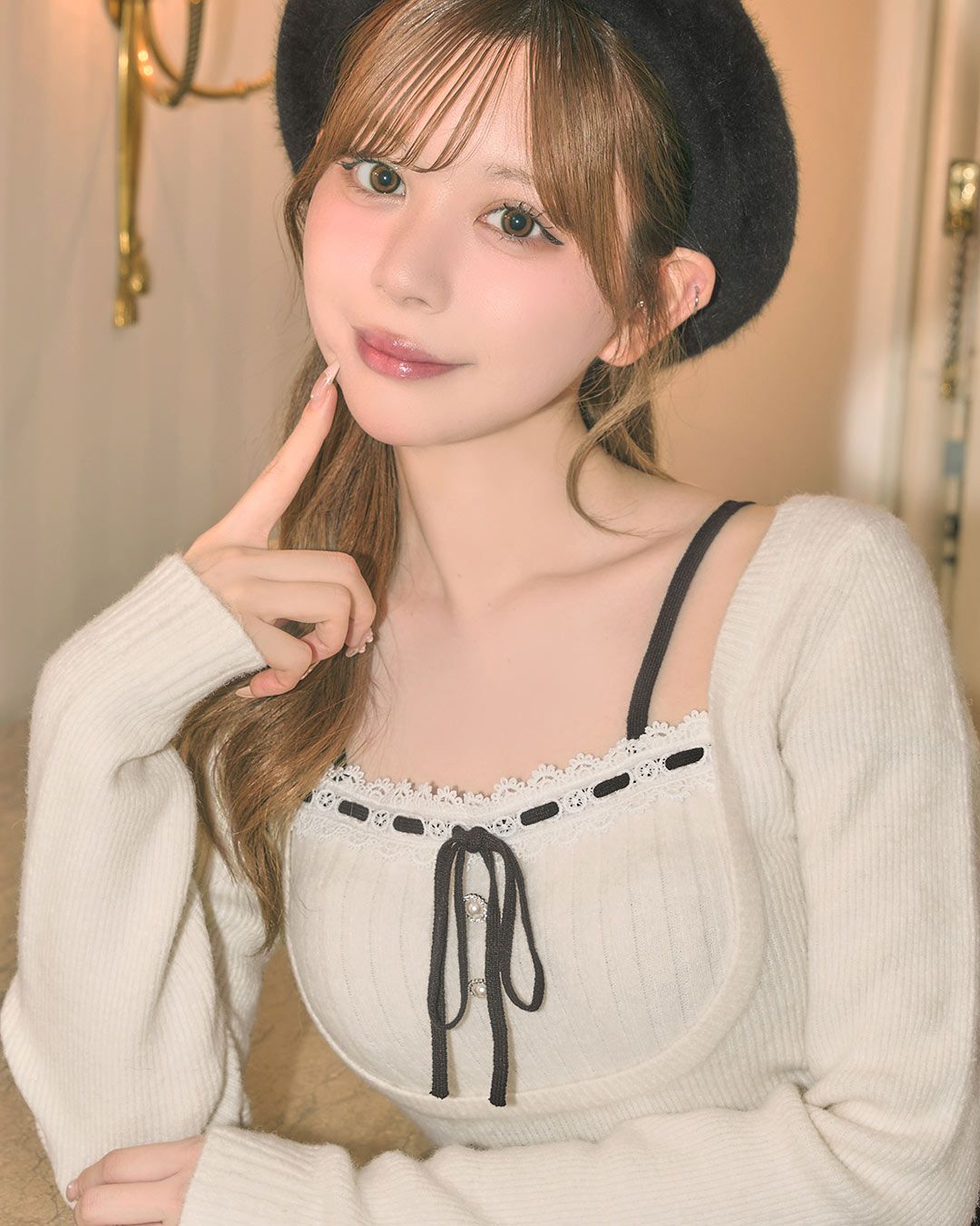 ミシェルマカロン　レースリボントップス ミシェルマカロン レースリボントップス フリーサイズ｜Yahoo