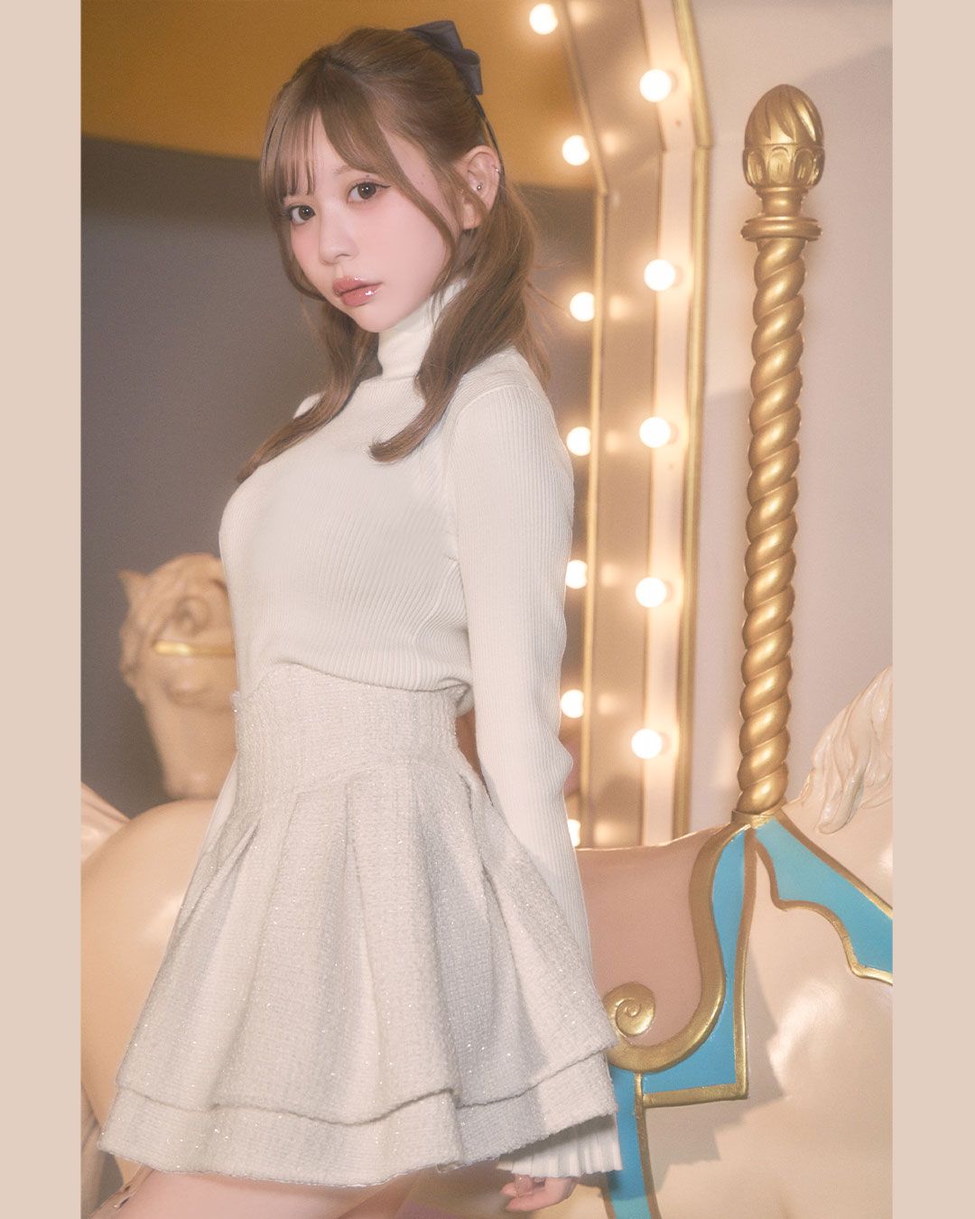 ファンシーツイード美脚スカート ブラック | ファッション通販