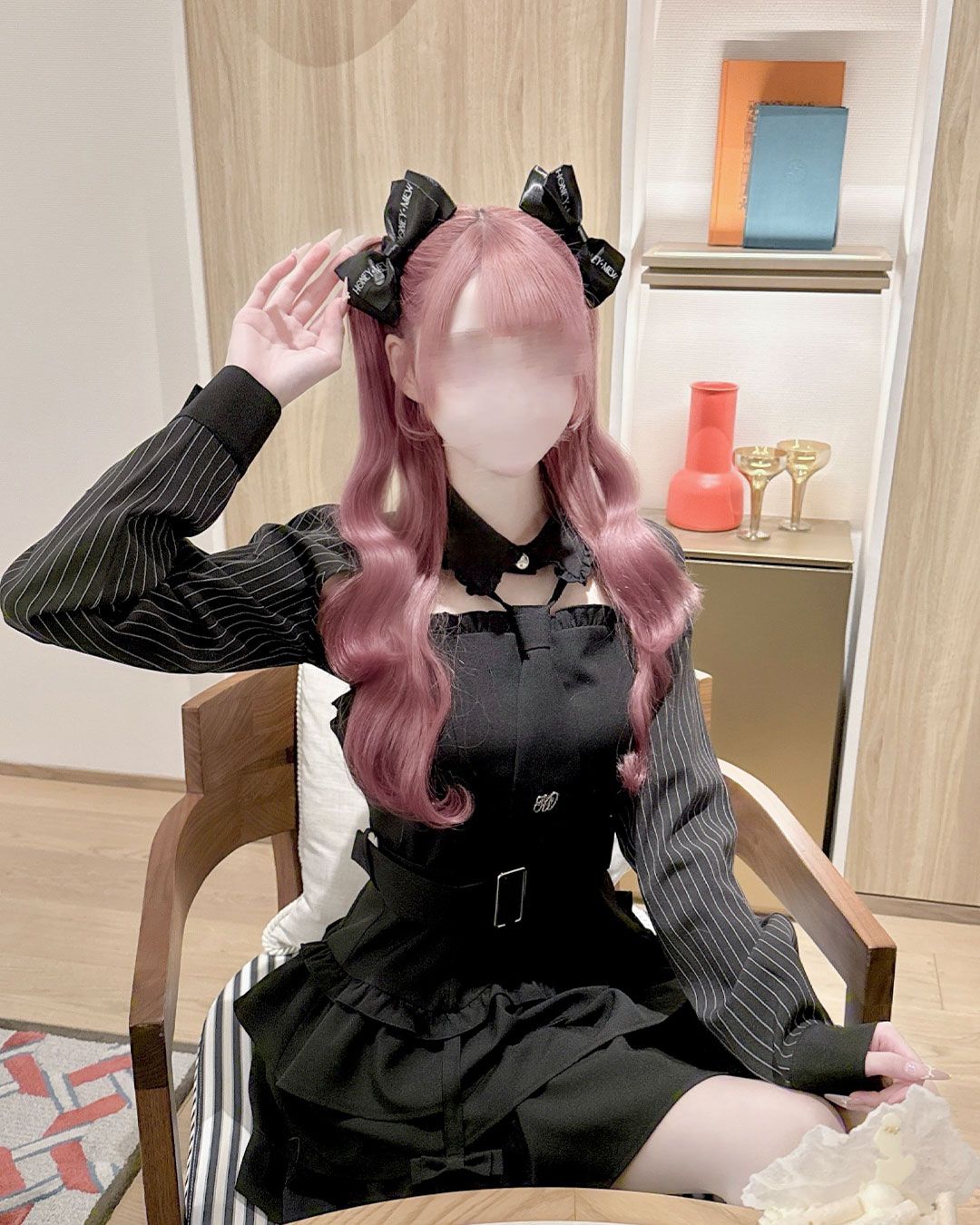 ミシェルマカロン ハニーミュウ ネクタイ付きアンサンブルフリルワンピ ネクタイ付きアンサンブルフリルワンピ ブラック | ファッション通販