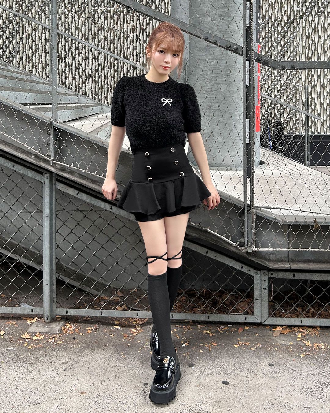 ダブルボタン美脚スカパン ブラック | ファッション通販＆メディア