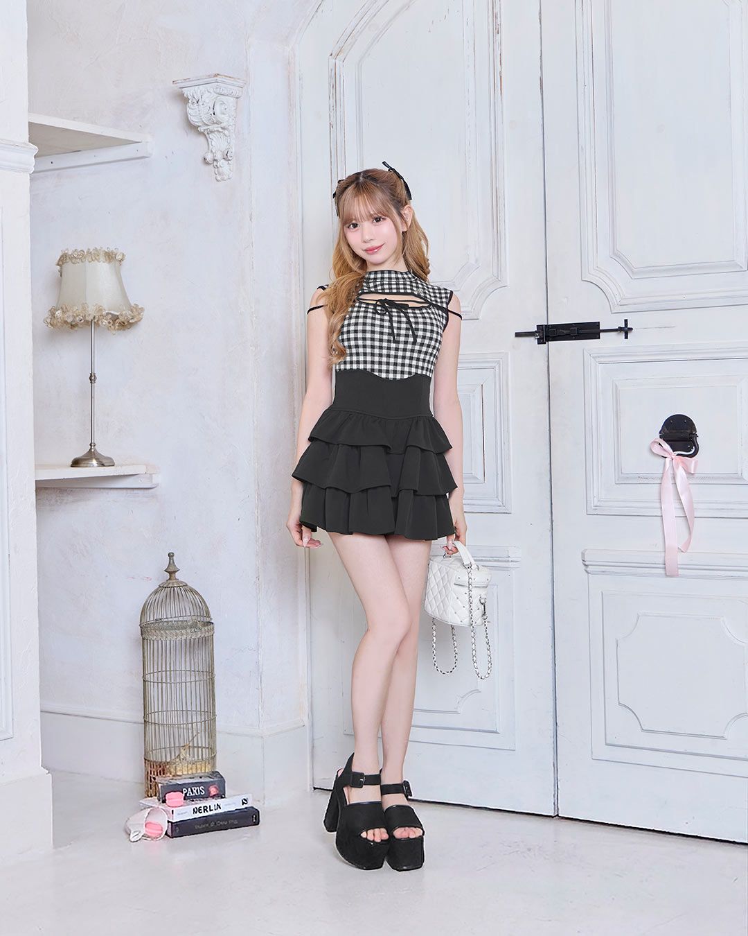まいめろ•*¨misha&puffフリル付きマスタードショートスカート フリル美脚スカート ブラック | ファッション通販＆メディアMyColor