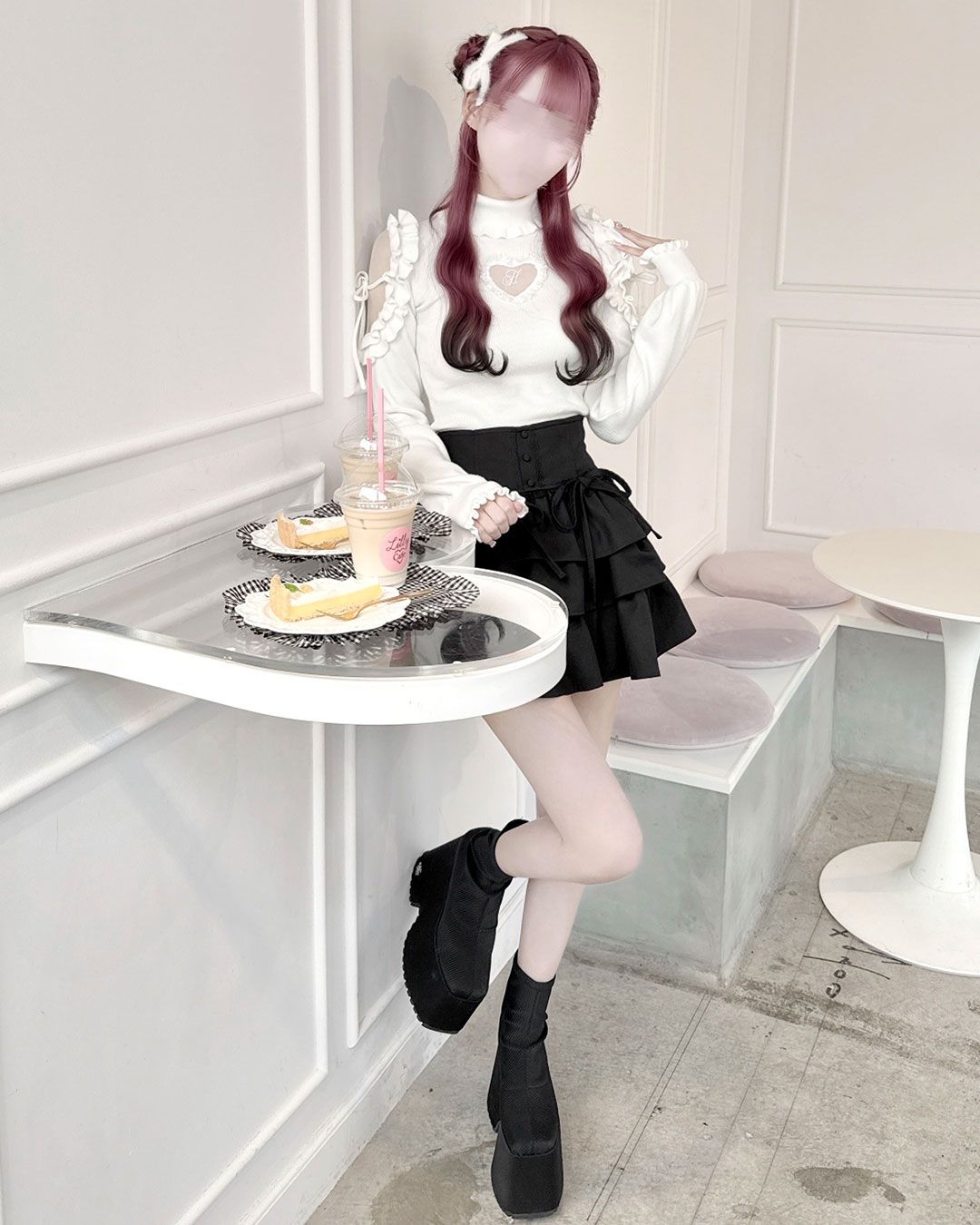 ハートカットタートルニット シエルブルー | ファッション通販