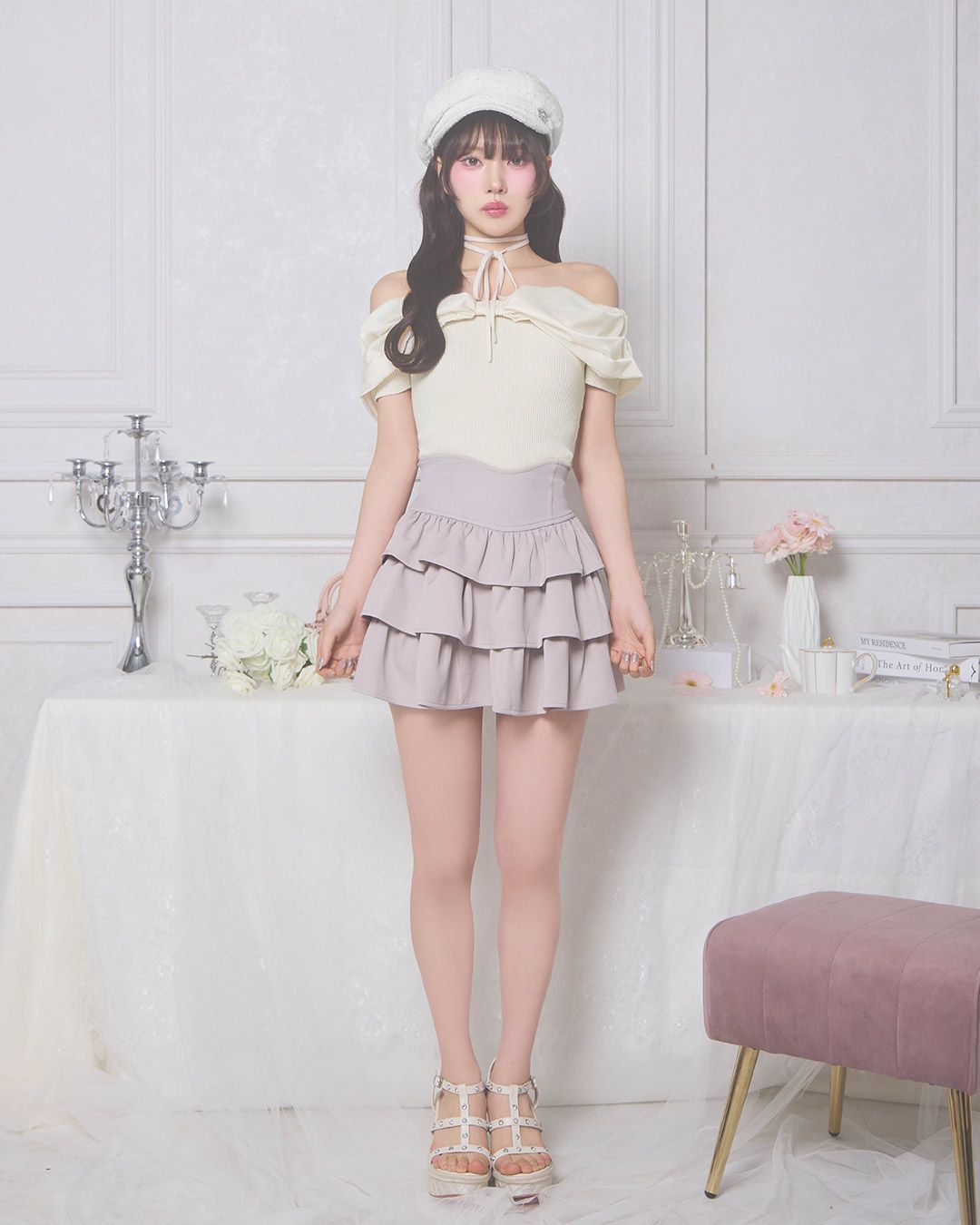 フリル美脚スカート ブラック | ファッション通販＆メディアMyColor