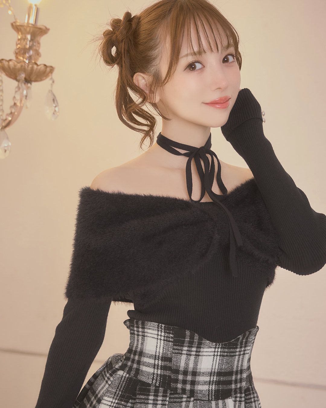 あざとオフショルリボンニット ブラック | ファッション通販＆メディア