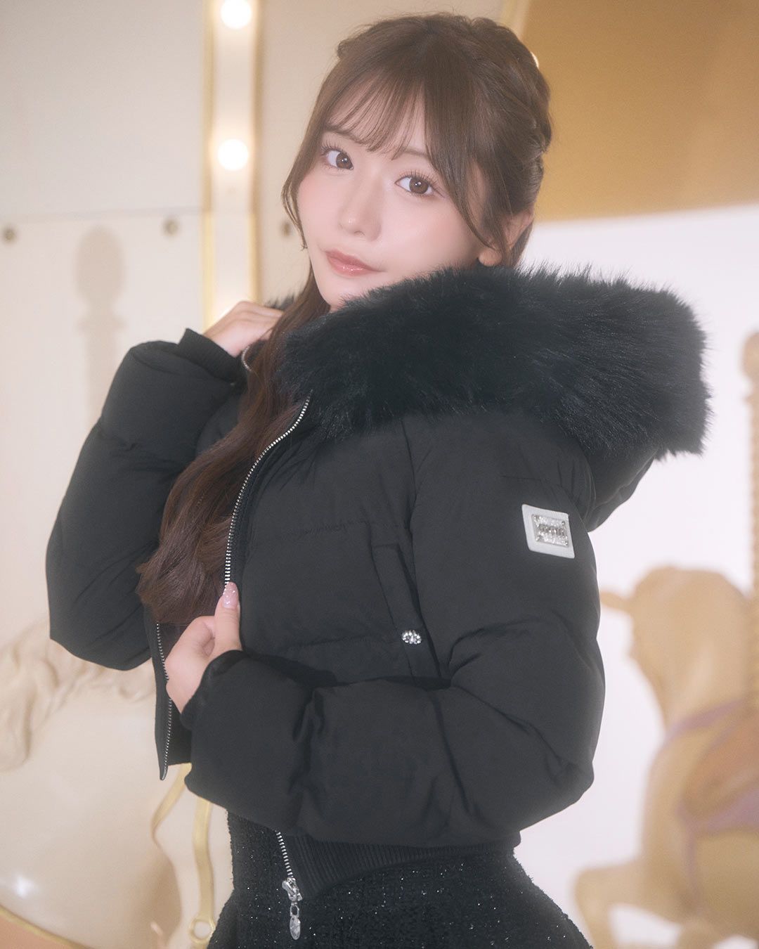 ファーフードショートダウン ホワイト | ファッション通販＆メディア