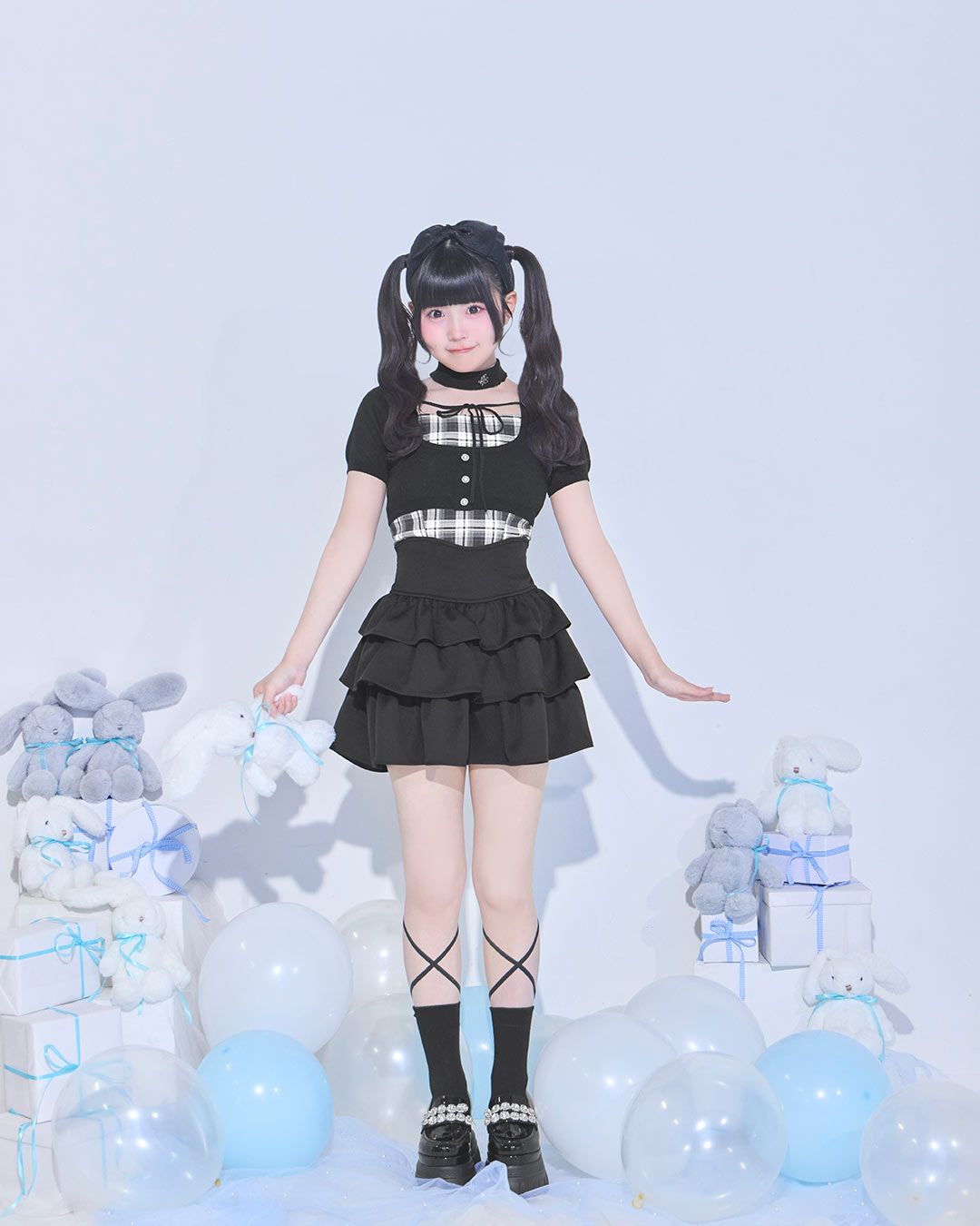 チョーカーリボンチェックキャミトップス ホワイト | ファッション通販