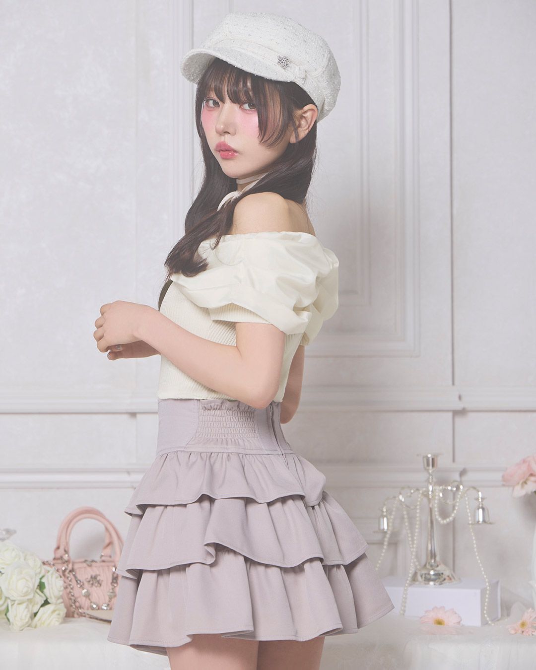 フリル美脚スカート くすみピンク | ファッション通販＆メディア