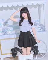 ビジューロゴカラーニットトップス ブルー | ファッション通販
