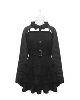 ネクタイ付きアンサンブルフリルワンピ ブラック | ファッション通販