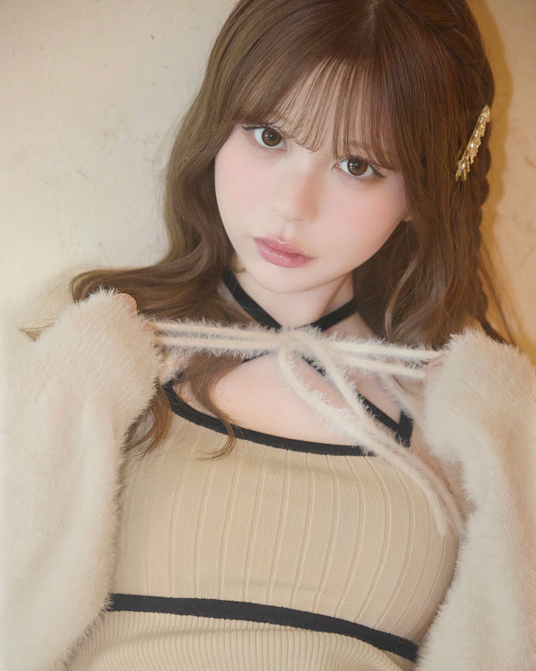 ミシェルマカロン/シャギーボレロsetニットワンピ シャギーボレロsetニットワンピ グレー | ファッション通販