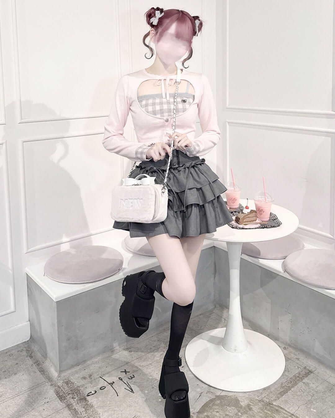 ギンガムアンサンブルトップス ブラック | ファッション通販＆メディア