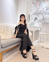 michellMacaron リボンスリーブワンピース アイボリー XS リボンスリーブワンピース アイボリー | ファッション通販