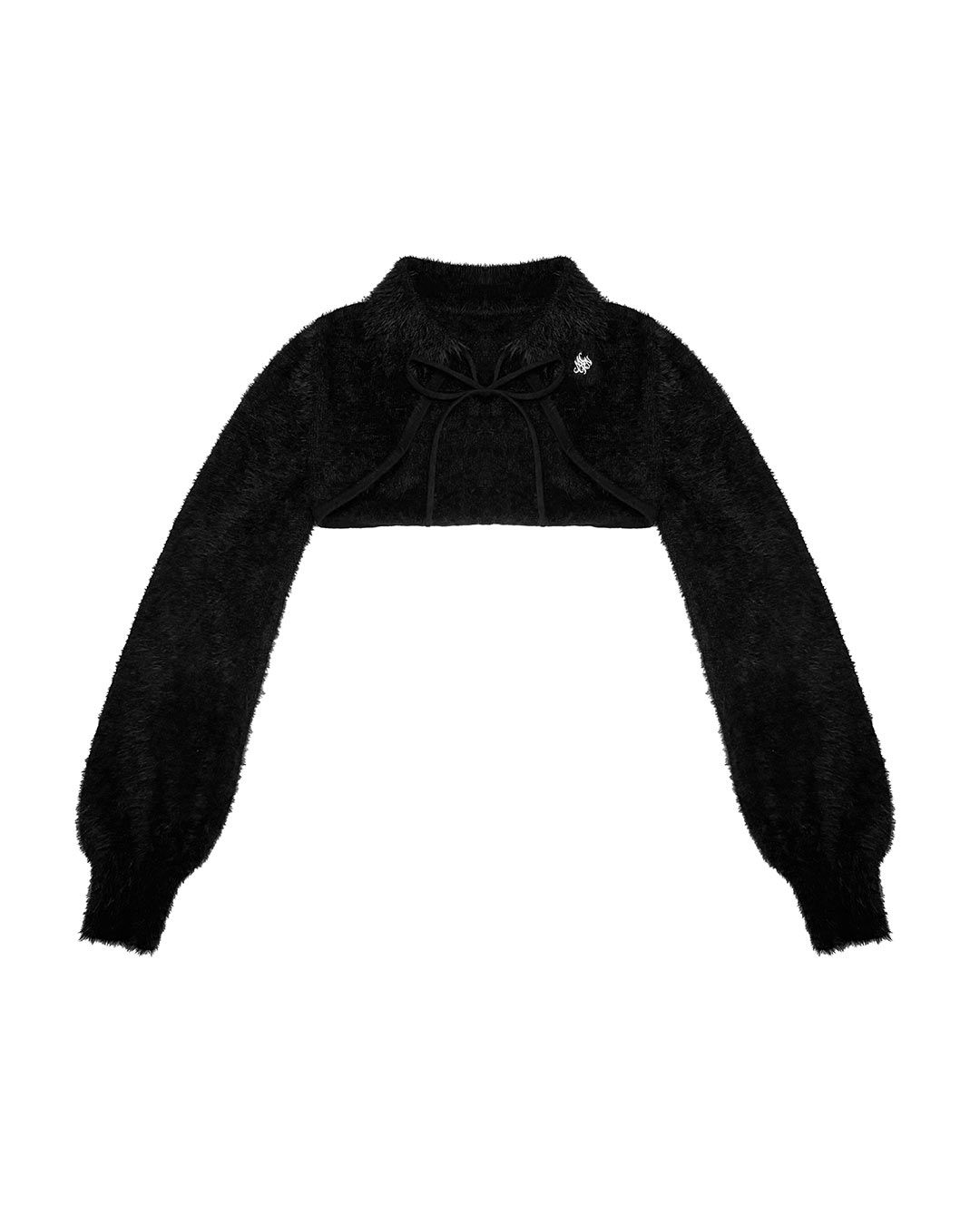 シャギーボレロsetギンガムチェックトップス ブラック | ファッション