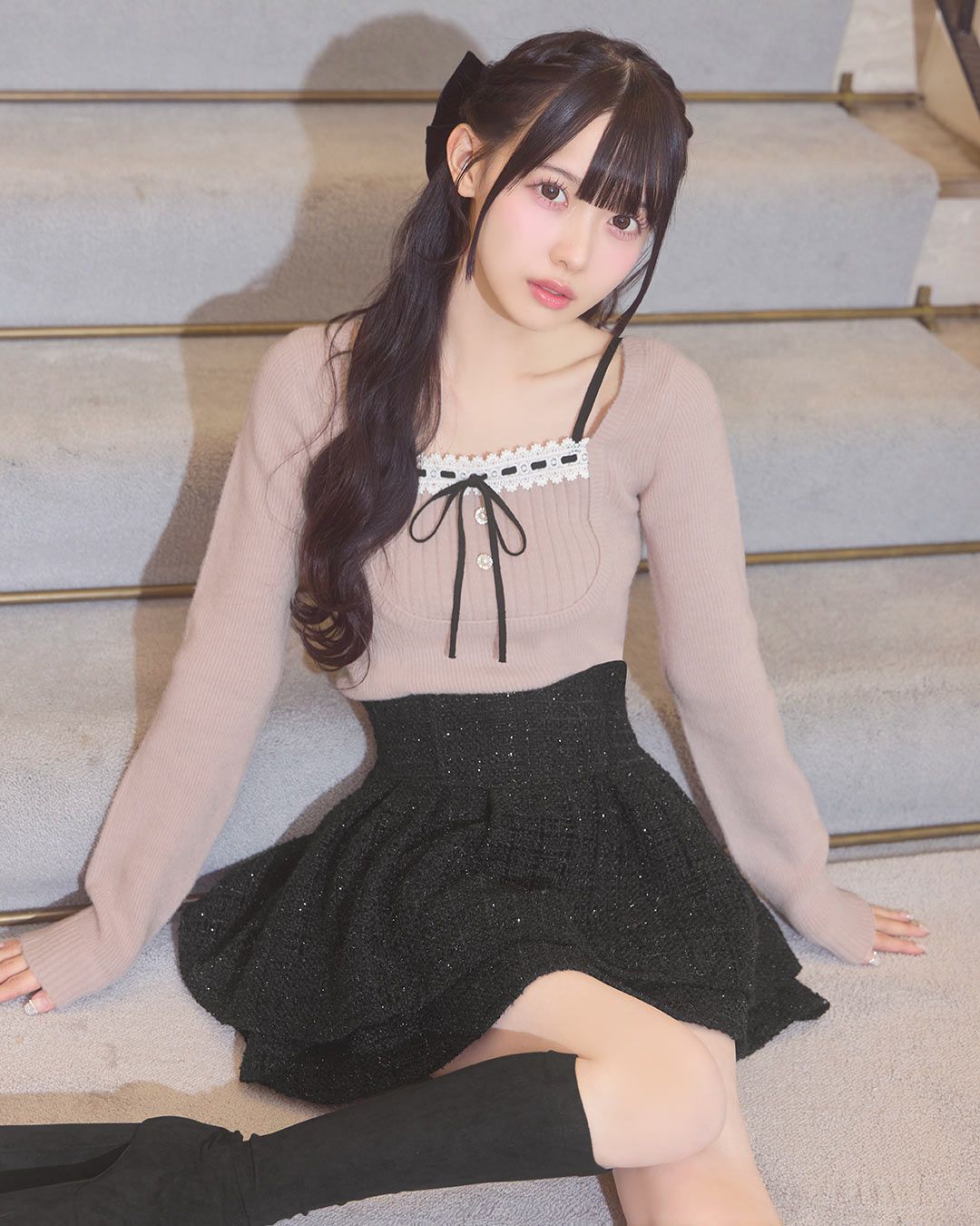 ファンシーツイード美脚スカート ホワイト | ファッション通販