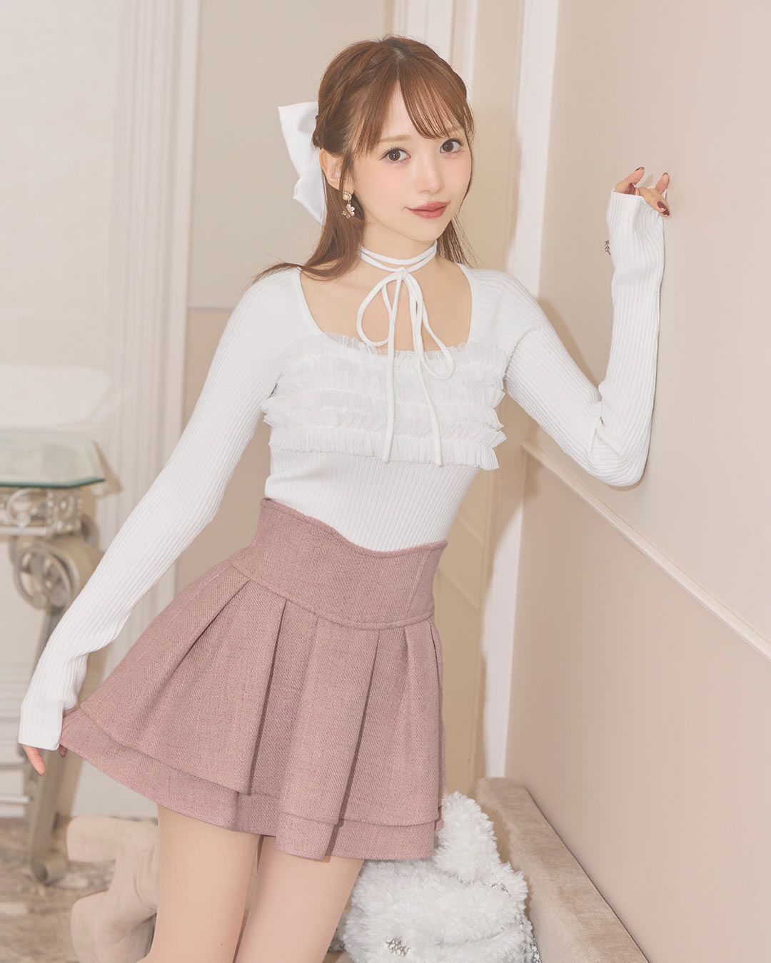 MCM リュック パウダーピンク ミシェルマカロン 美脚スカート セット MCM リュック パウダーピンク ミシェルマカロン 美脚スカート セット