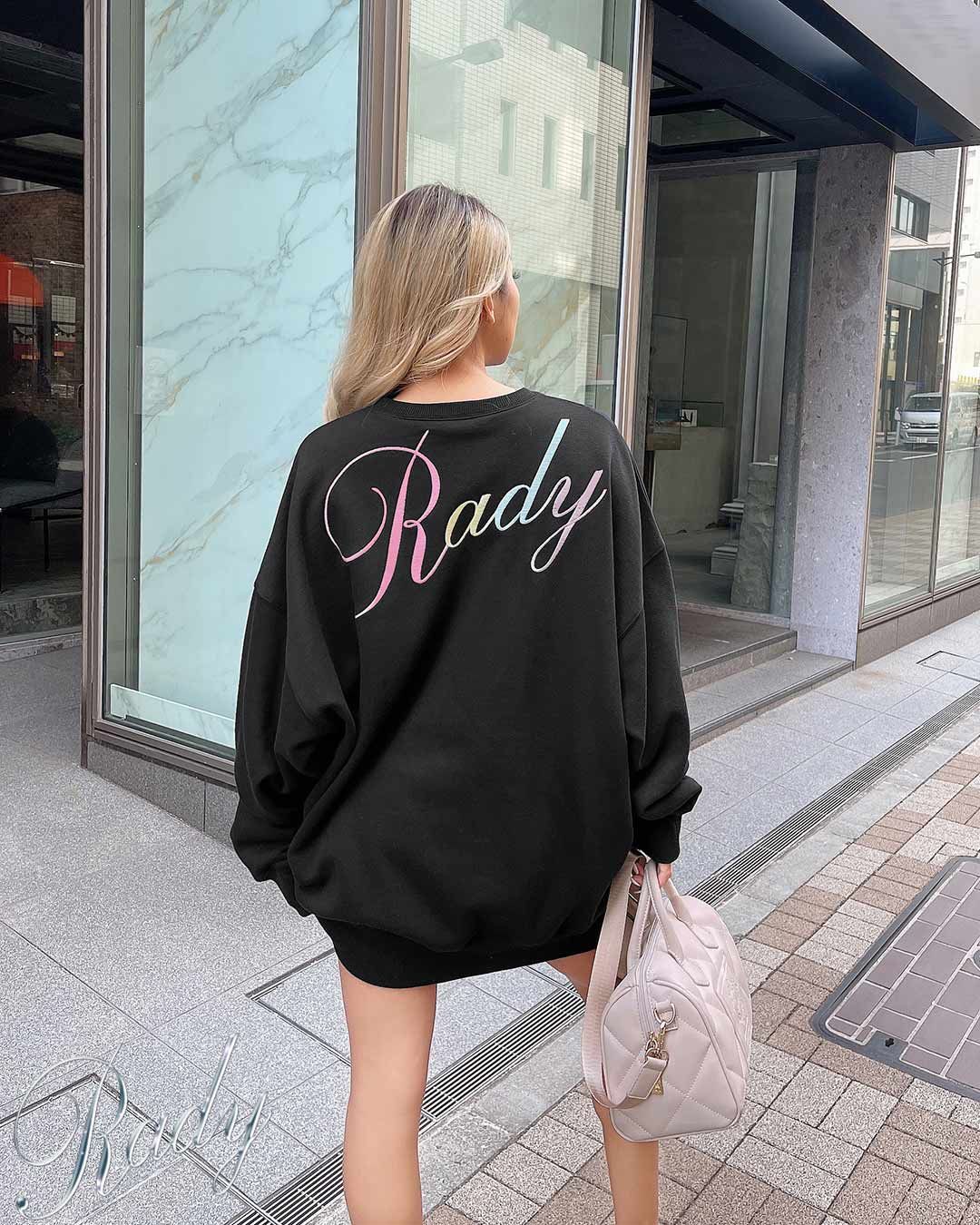 Rady バックロゴ レインボー トレーナー♡新品未使用♡ユニセックス♡ Rady バックロゴトレーナー ユニセックス ブラック × ホワイト