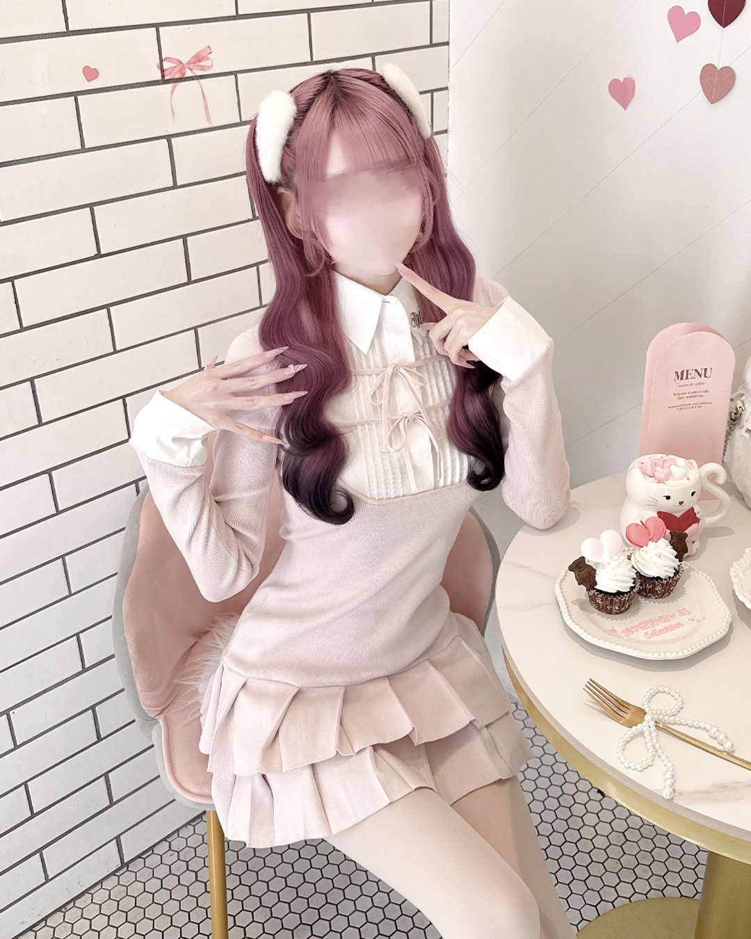 ダブルリボンブラウスドッキングワンピース ピンク | ファッション通販
