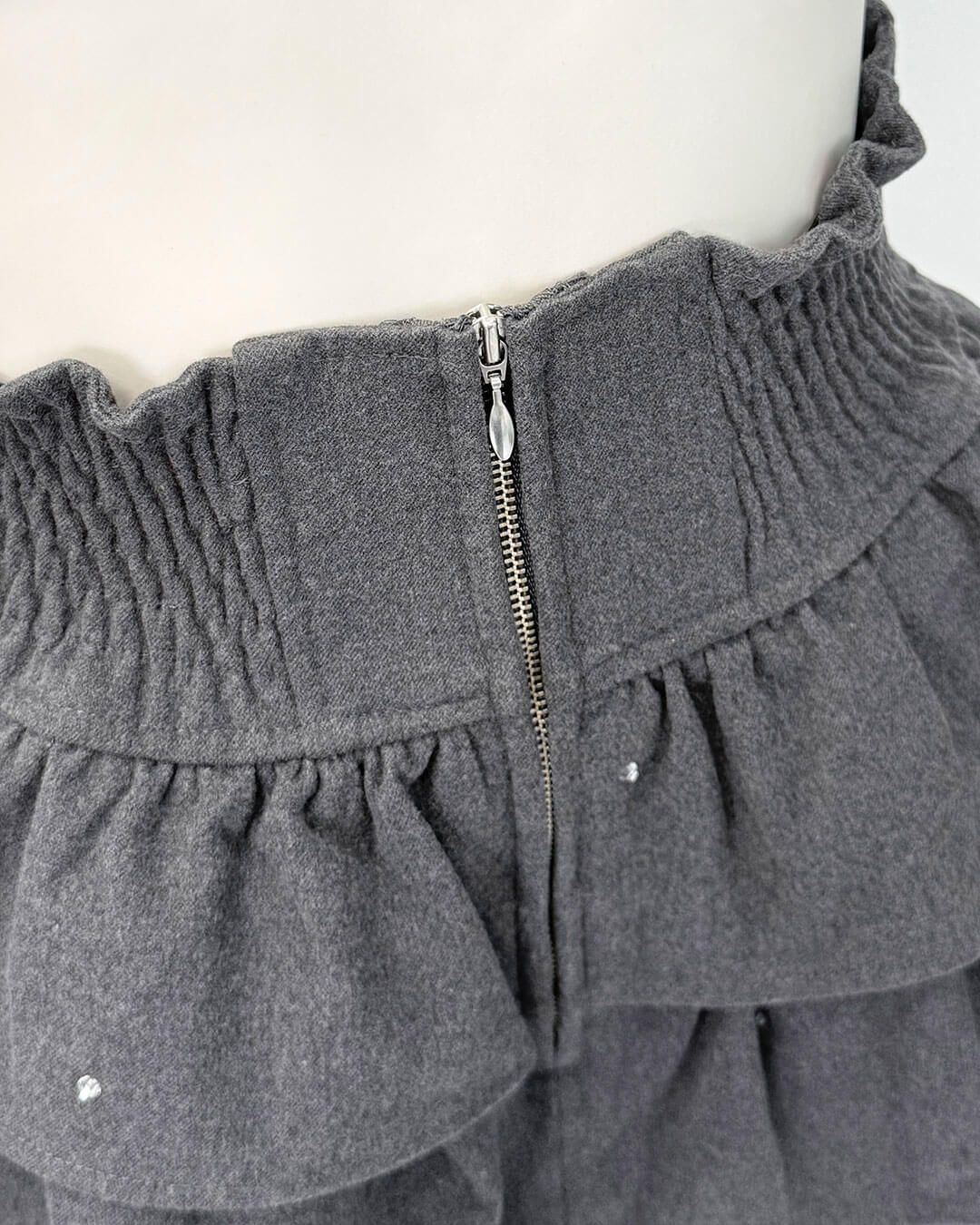 HONEY MEW 3段フリルビジューツイルスカート 3段フリルビジューツイルスカート グレー | ファッション通販