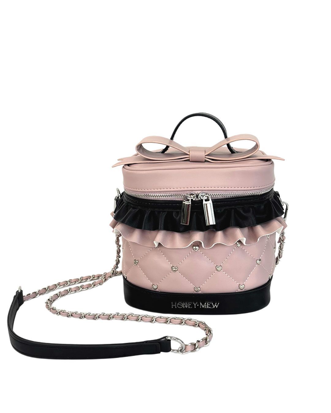 ビッグリボンバニティショルダー ピンク×ブラック | ファッション通販