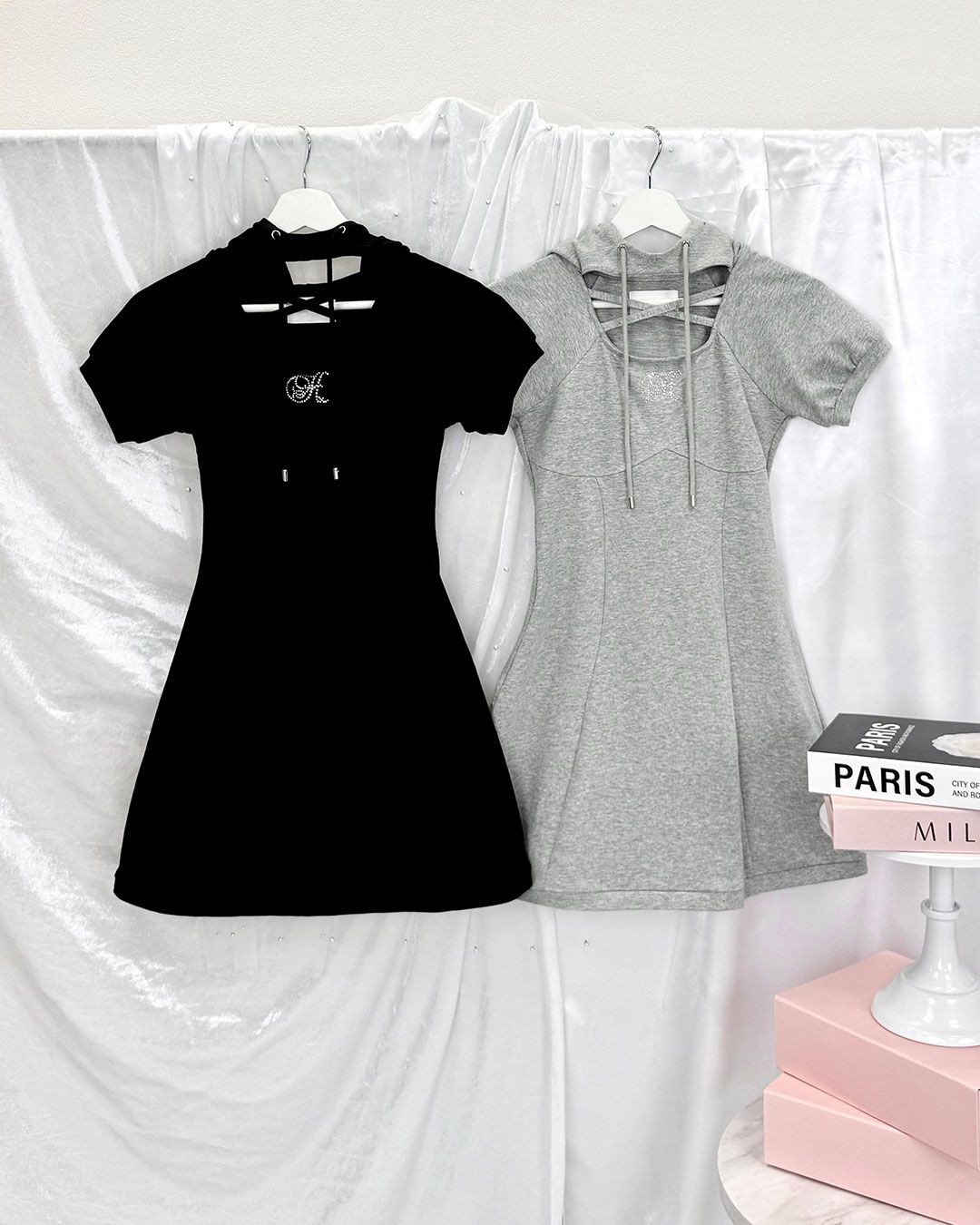 クロスパーカーワンピース ブラック | ファッション通販＆メディア