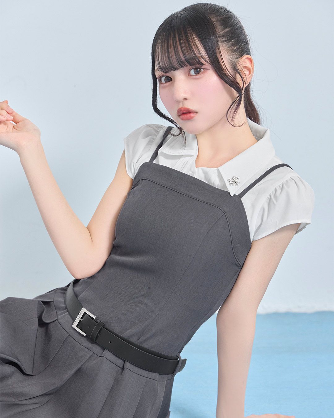 michellMacaron ３点setベルトワンピ グレー 3点setベルトワンピ グレー | ファッション通販＆メディア