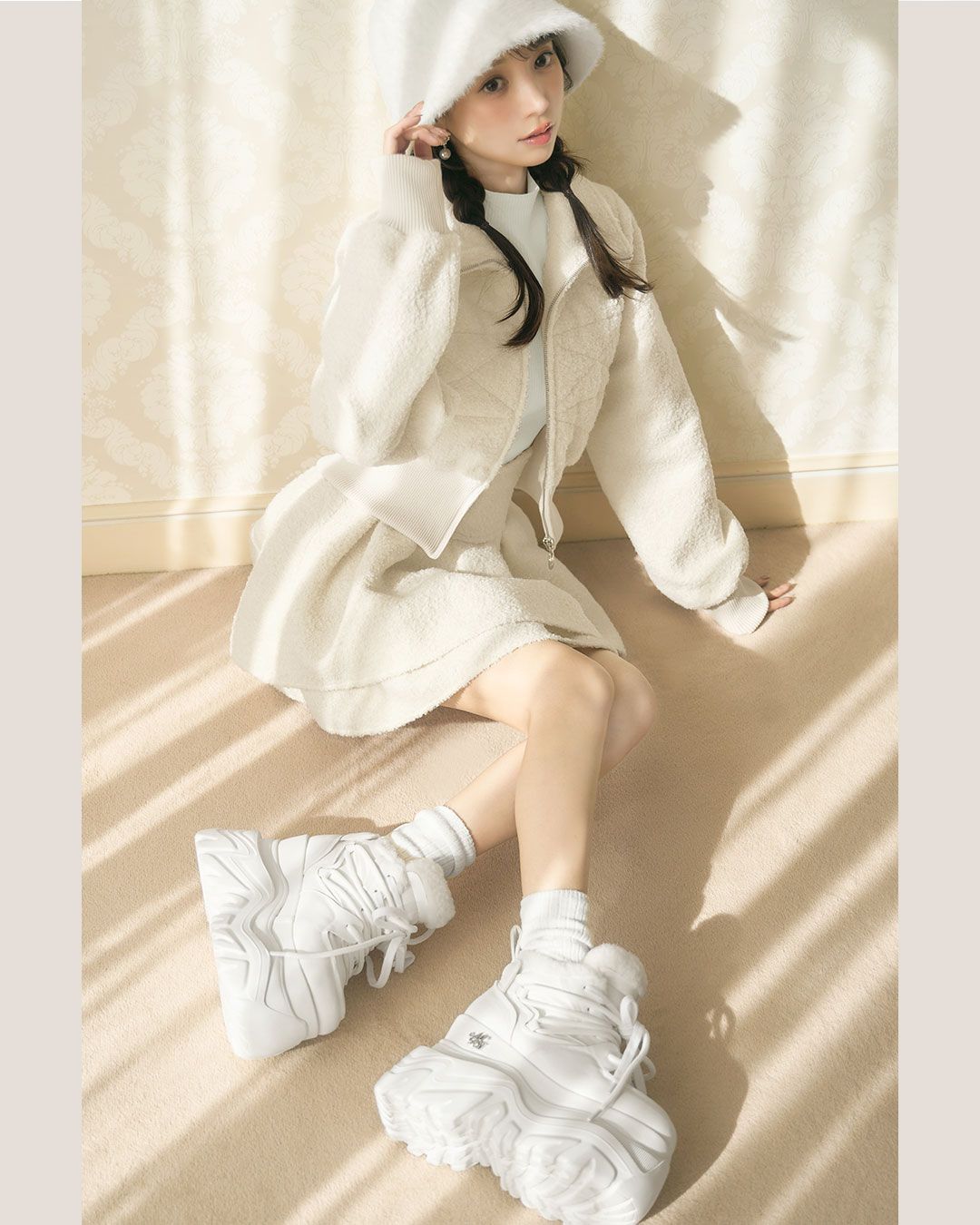 厚底ファースニーカー ホワイト | ファッション通販＆メディアMyColor