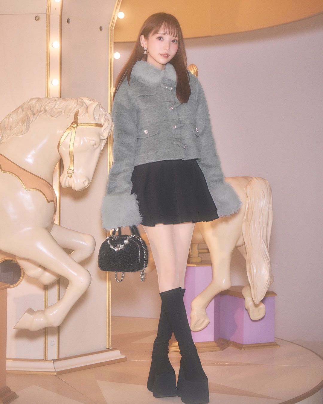 Michell Macaron ショートダッフルコート michellMacaron - ミシェルマカロン ショートダッフルコート