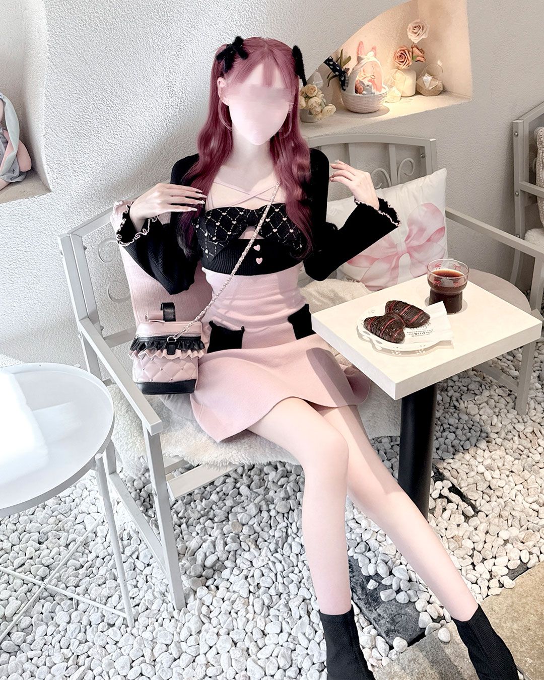 Bigリボンアンサンブルワンピース グレー | ファッション通販