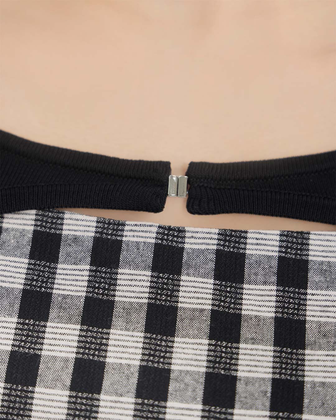 ショルダーリボンチェックキャミトップス ブラック | ファッション通販