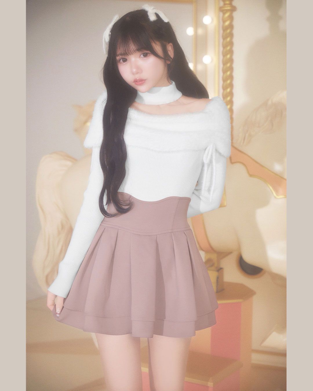 MCM リュック パウダーピンク ミシェルマカロン 美脚スカート セット