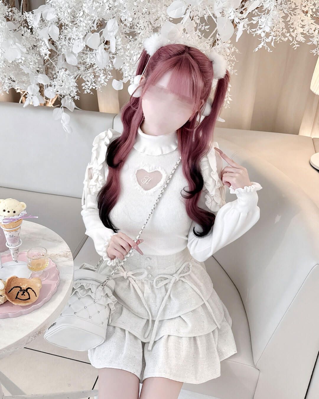 ツイードティアードフリルスカート ホワイト | ファッション通販