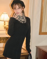 ミシェルマカロン　シャツレイヤード風ニットワンピース　Sサイズ ミシェルマカロン シャツレイヤード風ニットワンピース Sサイズ