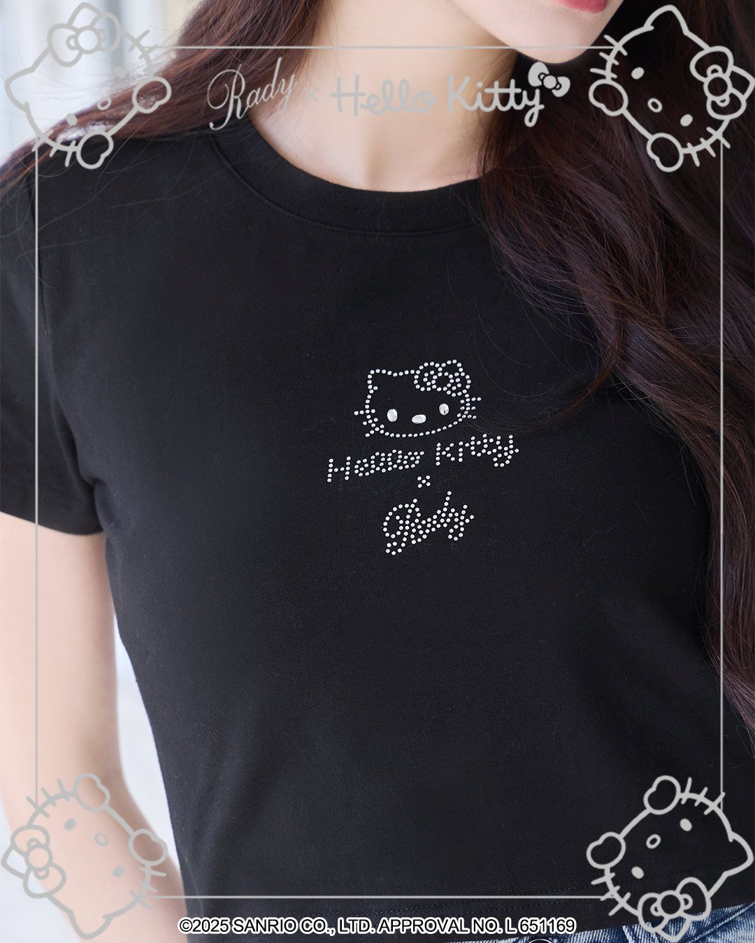 Rady - rady Hello KittyTシャツ Hello Kitty ストーンTシャツ ブラック | ファッション通販